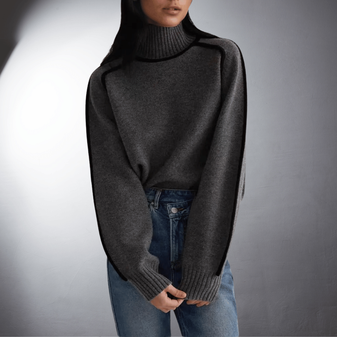 Women's Premium Organic Turtleneck Sweater | Eco-Friendly Luxury Knitwear in Neutral Tones