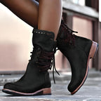 Women's Luxury Leather Lace-Up Boots | Classic Ankle Boots with Premium Finish