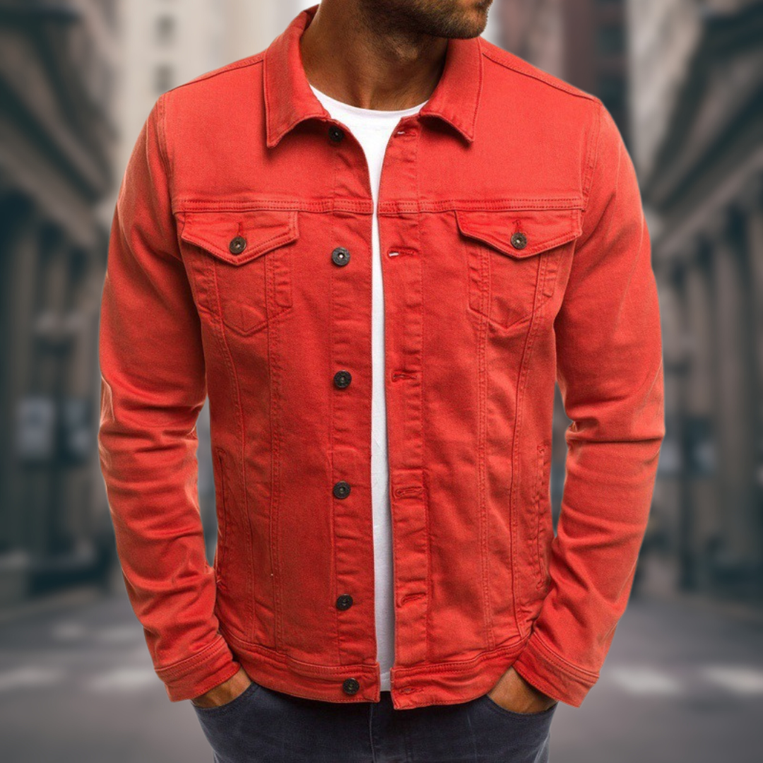 Men's Clean-Cut Denim Jacket with Perfect Fit