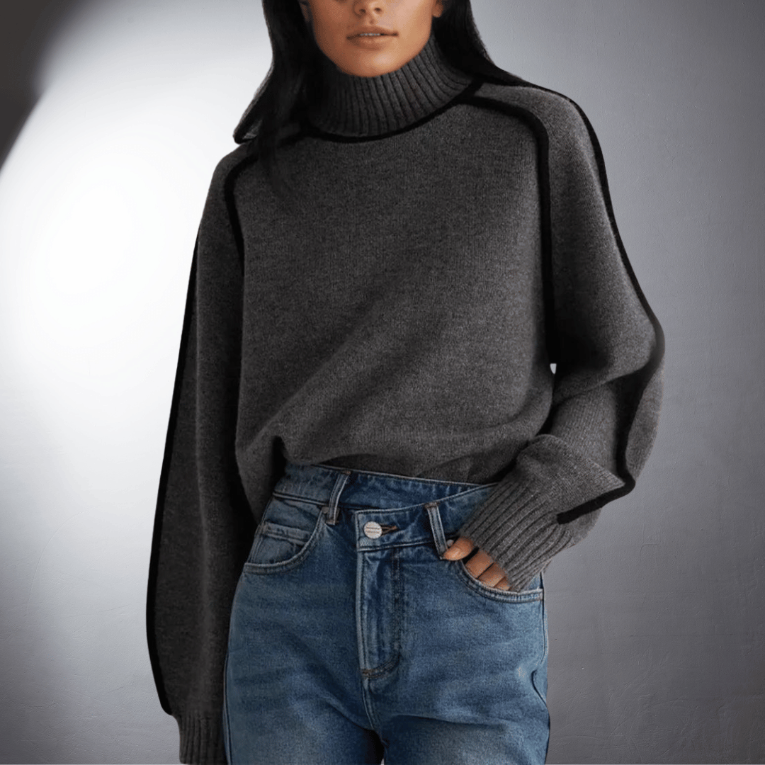 Women's Premium Organic Turtleneck Sweater | Eco-Friendly Luxury Knitwear in Neutral Tones