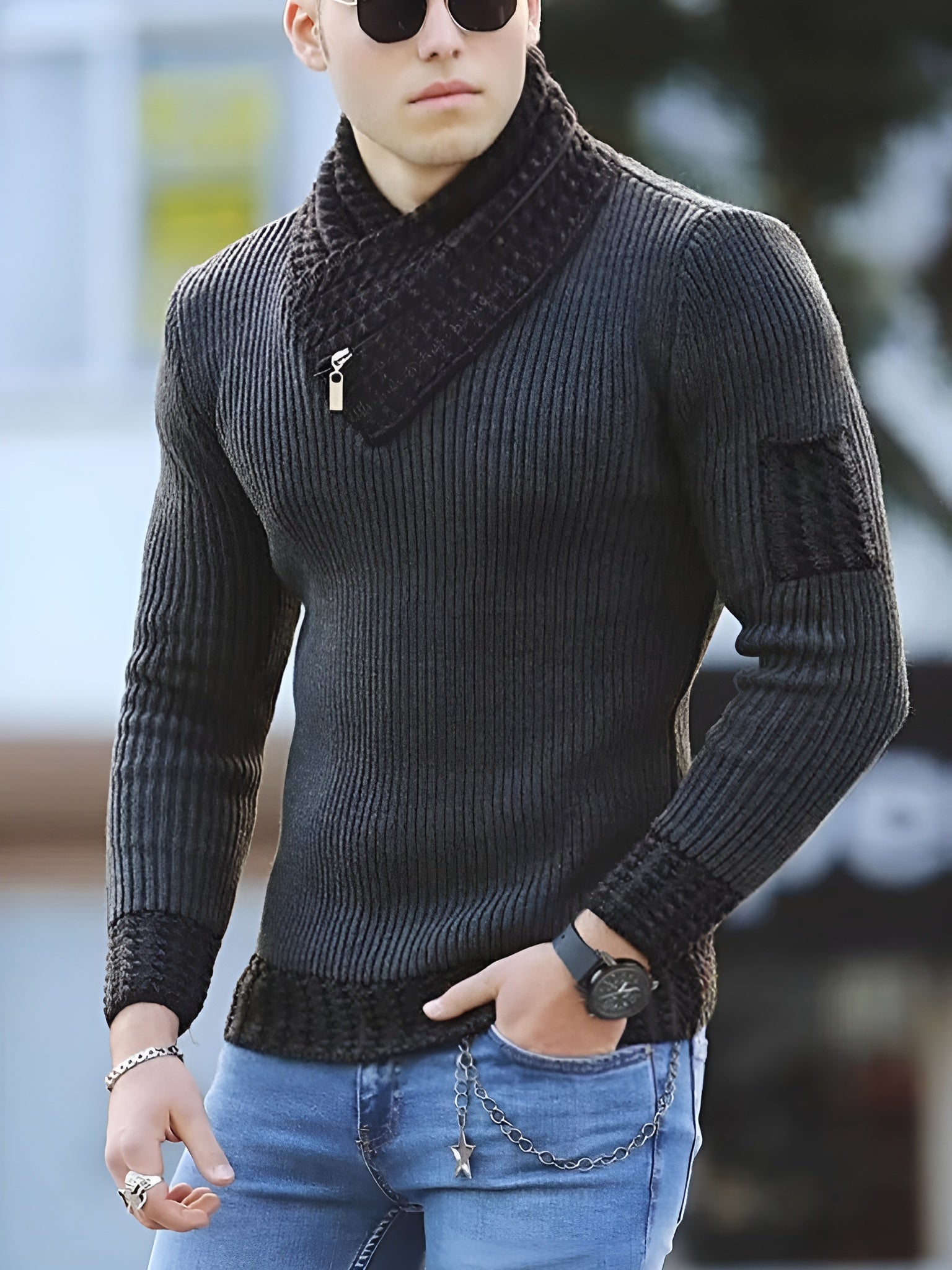 Men's Long Sleeve Knit Sweater | Classic Crewneck Knitwear for Everyday Layering