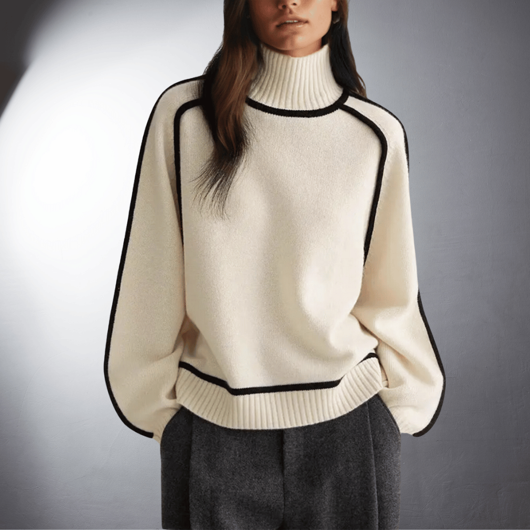 Women's Premium Organic Turtleneck Sweater | Eco-Friendly Luxury Knitwear in Neutral Tones
