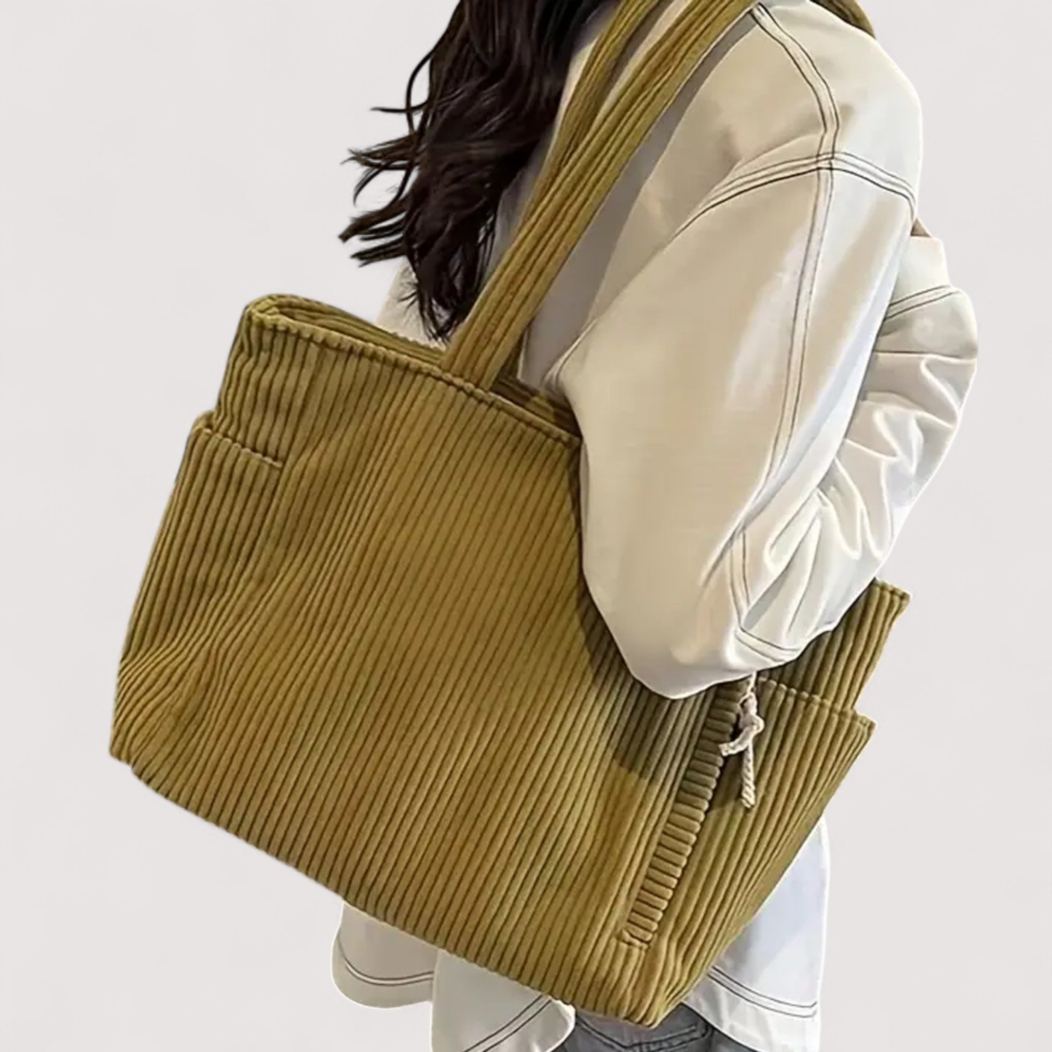 Women's Ribbed Structured Handbag