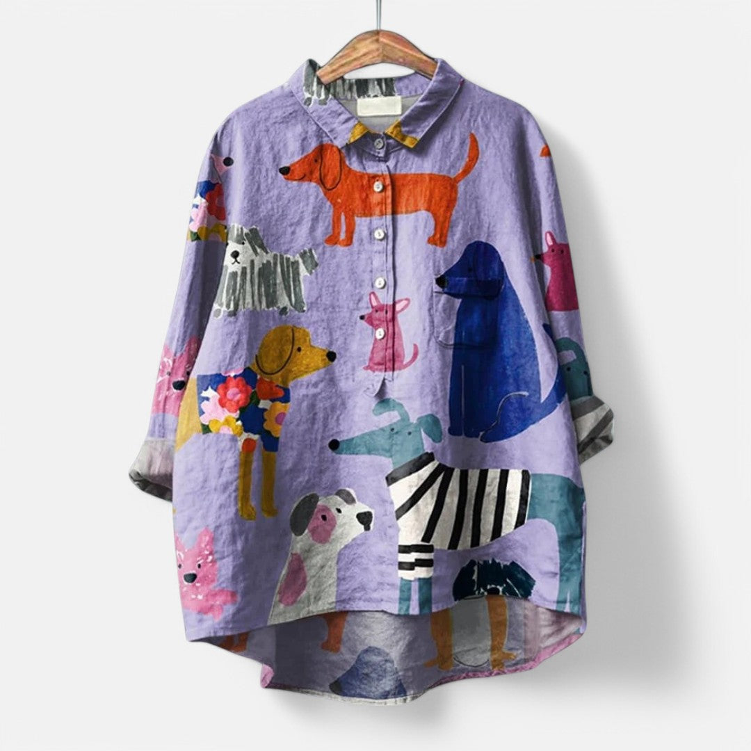 Women's Artistic Print Blouse