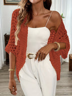 Women's Light Boho Knit Cardigan with Batwing Sleeves