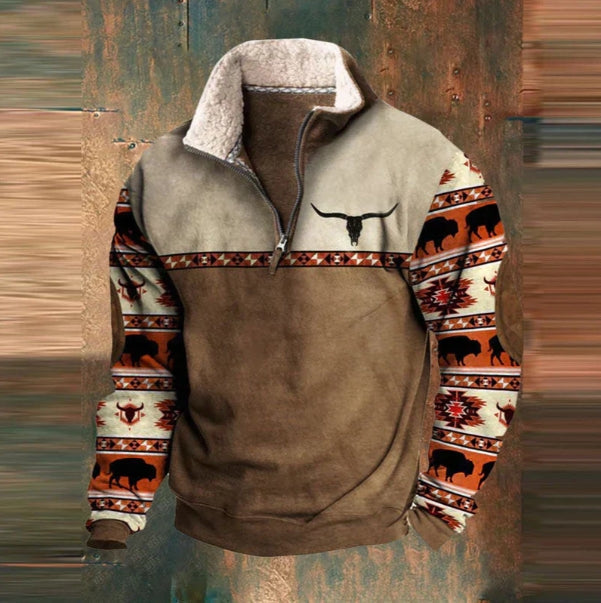 Men's Zip-Up Pullover Sweater