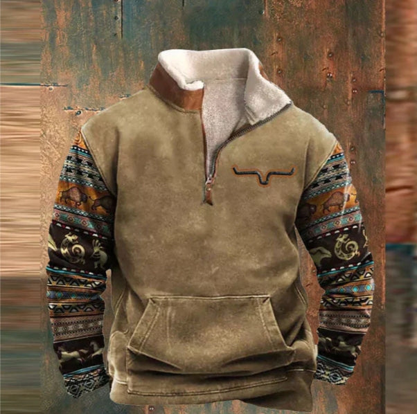 Men's Zip-Up Pullover Sweater