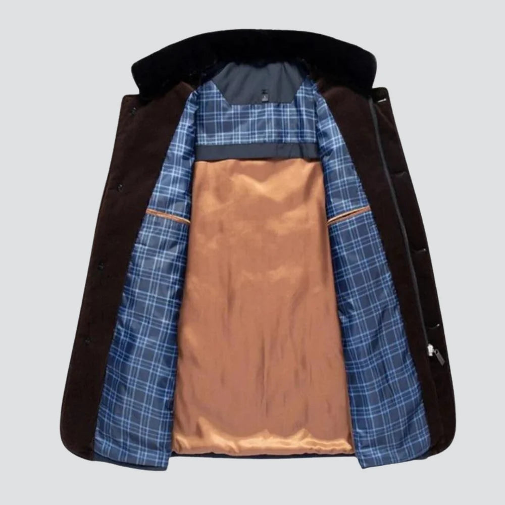 Men's Elegant Winter Overcoat with Stand Collar