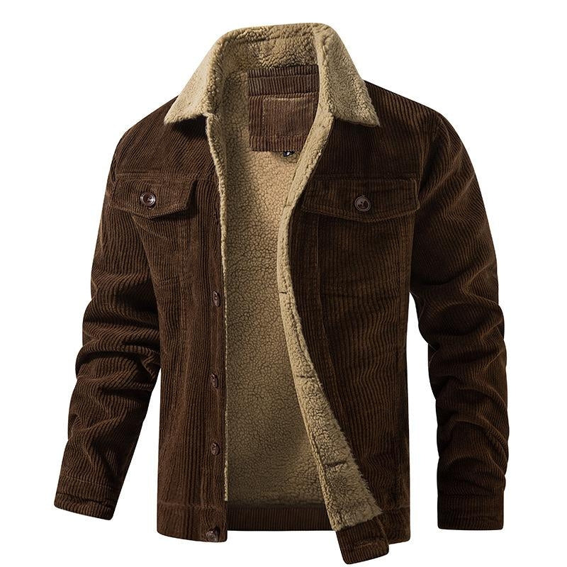 Men's Vintage Corduroy Jacket with Sherpa Collar