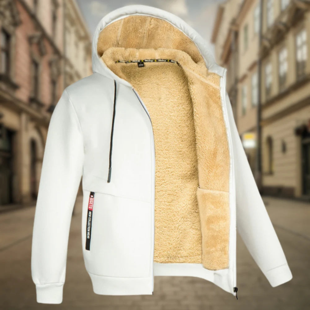 Men's Warm Fleece-Lined Hoodie Jacket