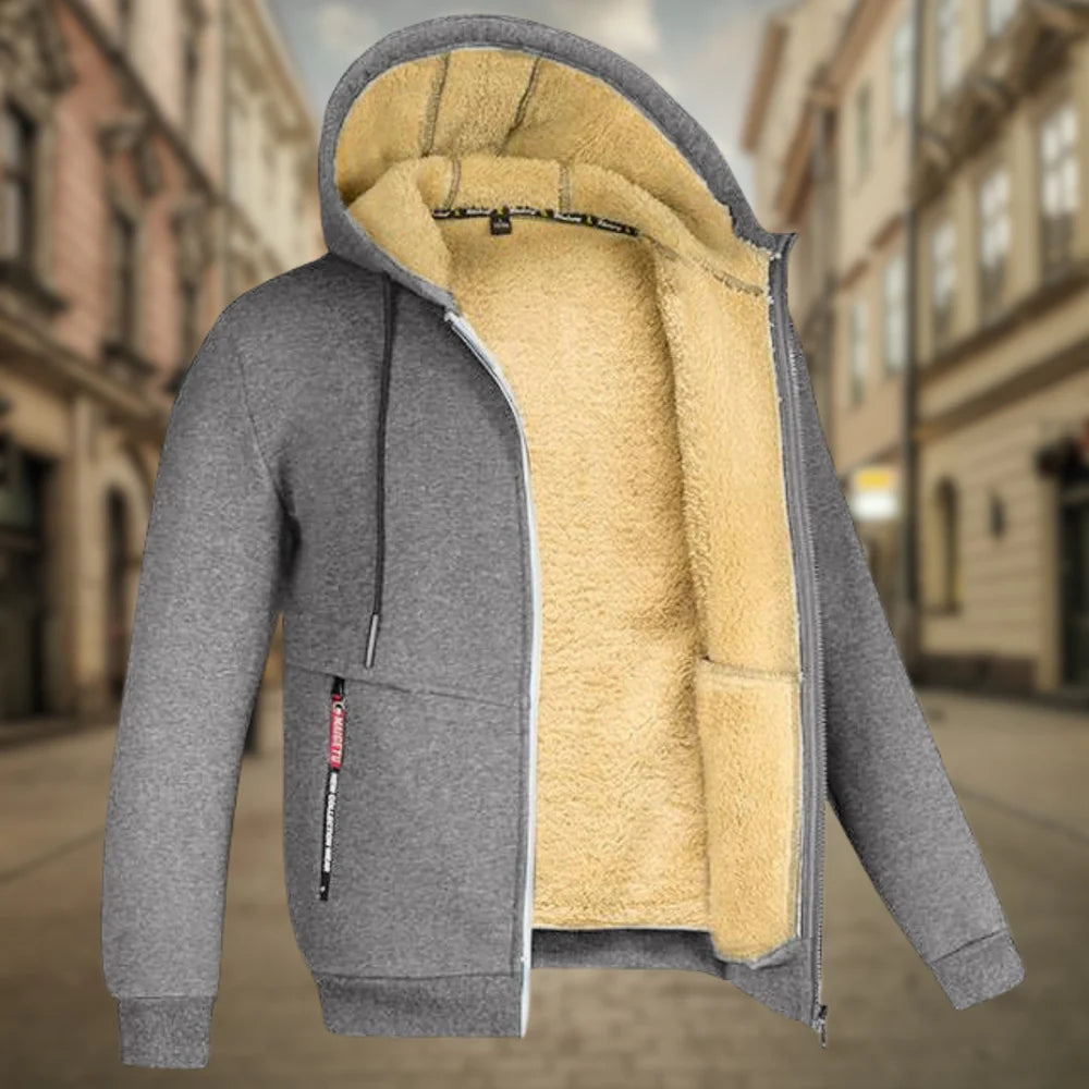 Men's Warm Fleece-Lined Hoodie Jacket