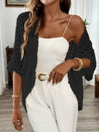 Women's Light Boho Knit Cardigan with Batwing Sleeves
