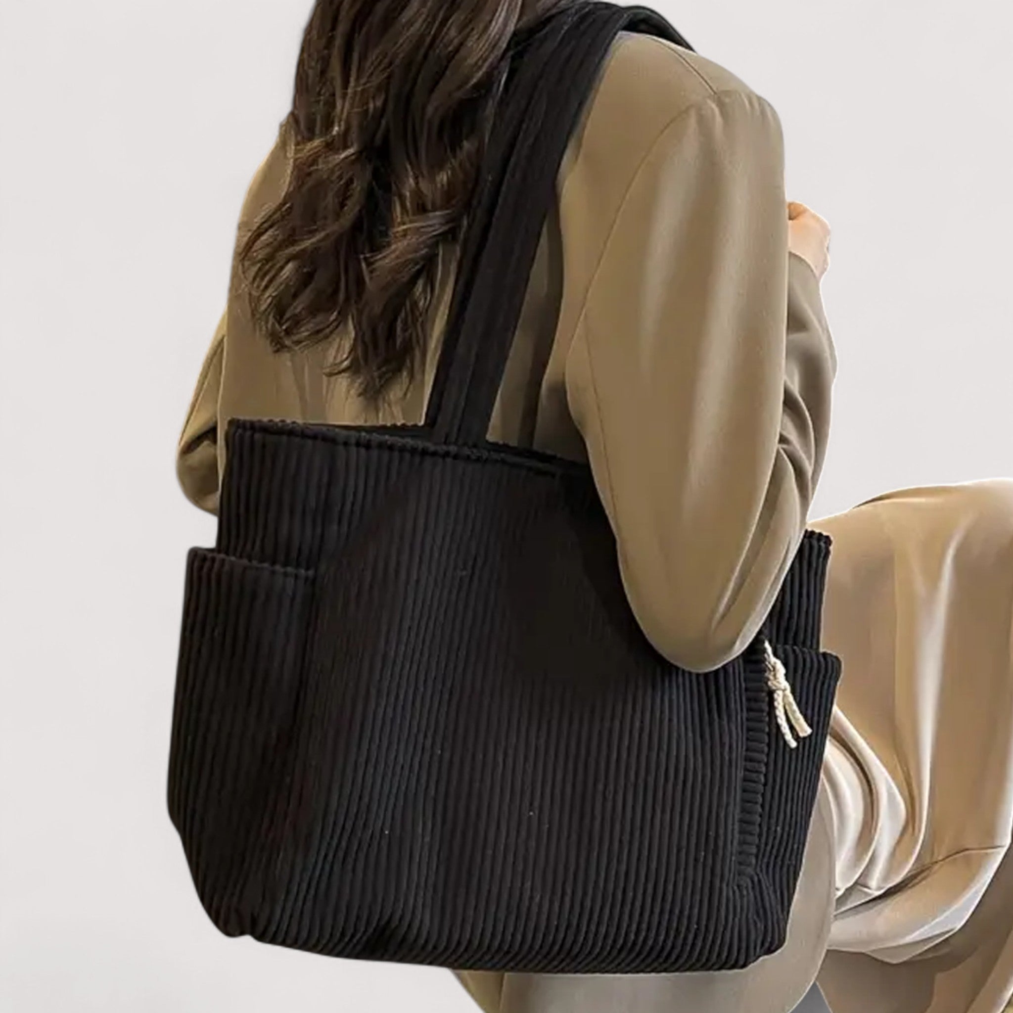 Women's Ribbed Structured Handbag