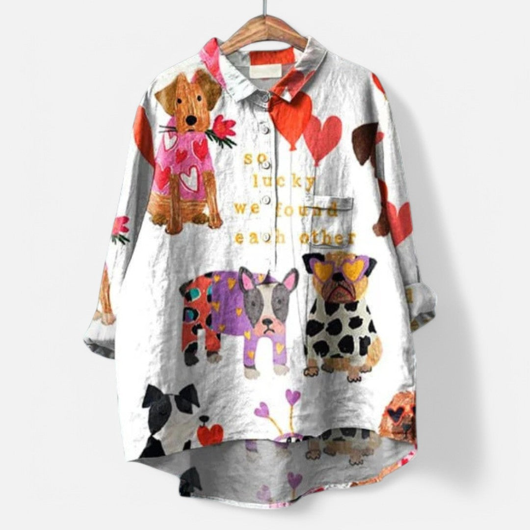 Women's Artistic Print Blouse