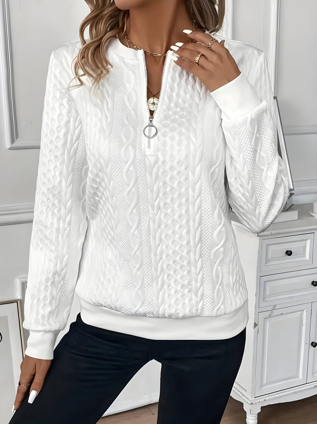 Women's Zip-Up Pullover Sweater | Chic Half-Zip Knitwear for Every Season