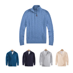 Men's Knit Half-Zip Sweater | Comfortable Classic Pullover with Stylish Zipper Detail