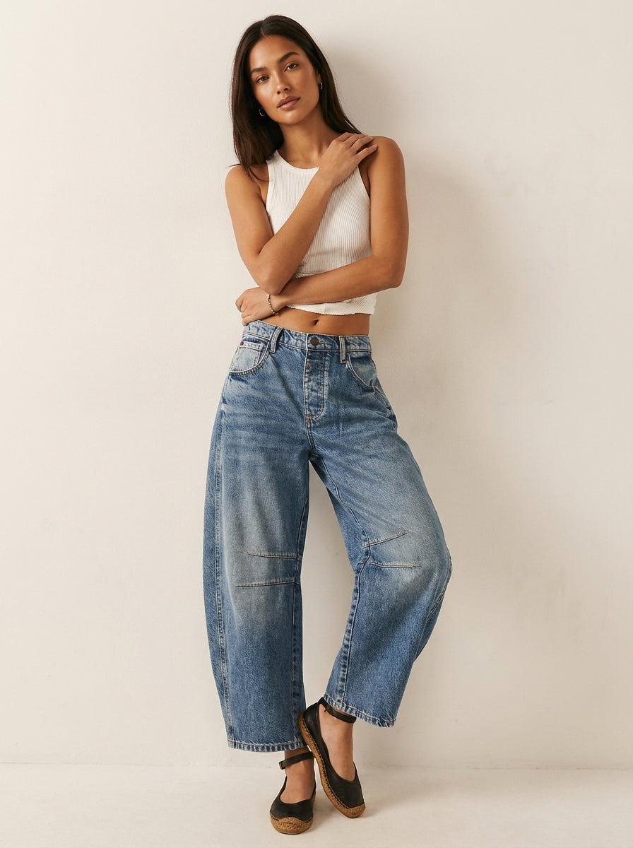 Women's Baggy Jeans High Waist – Relaxed Fit Wide Leg Denim