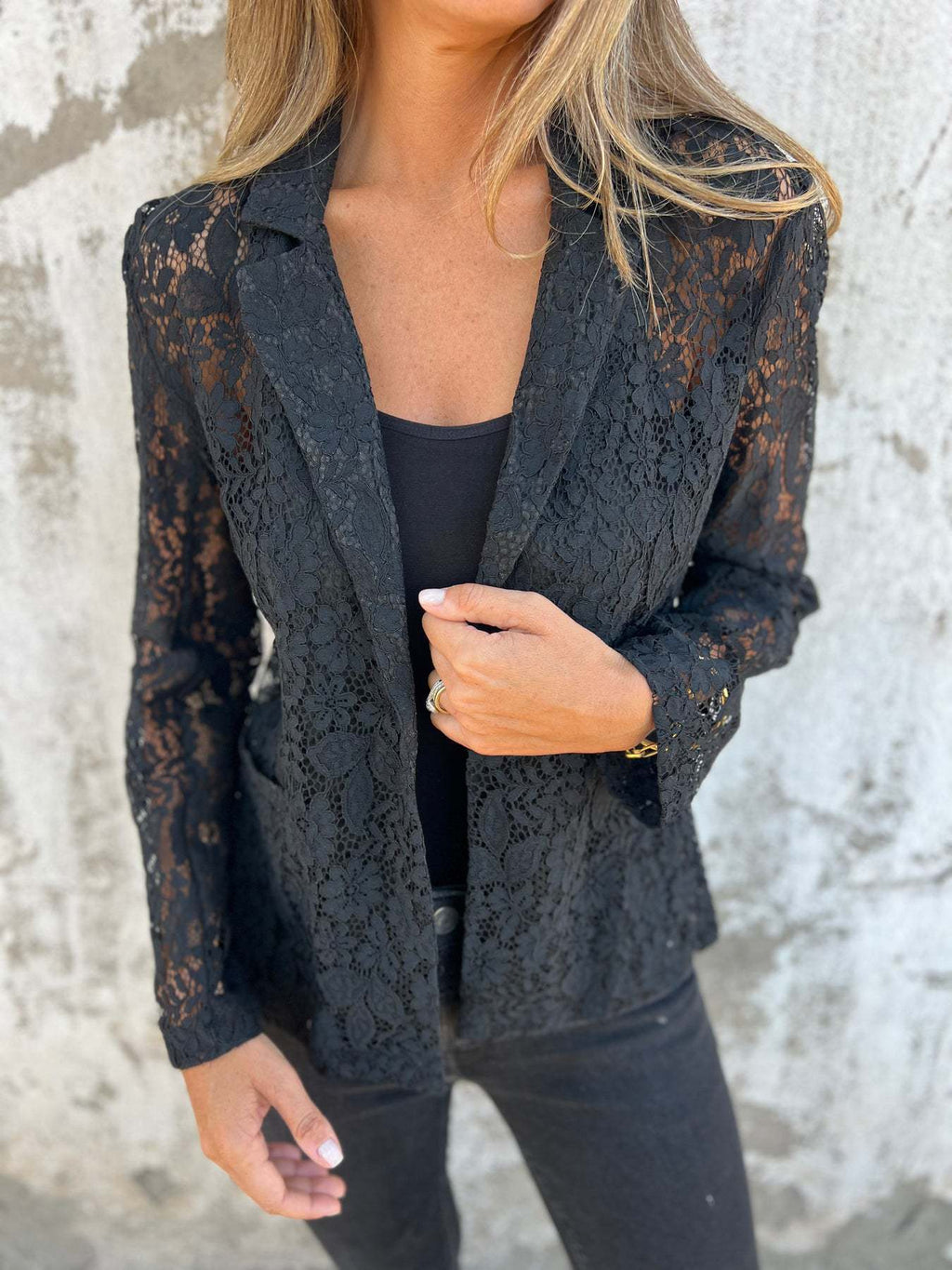 Women's Transparent Lace Blazer