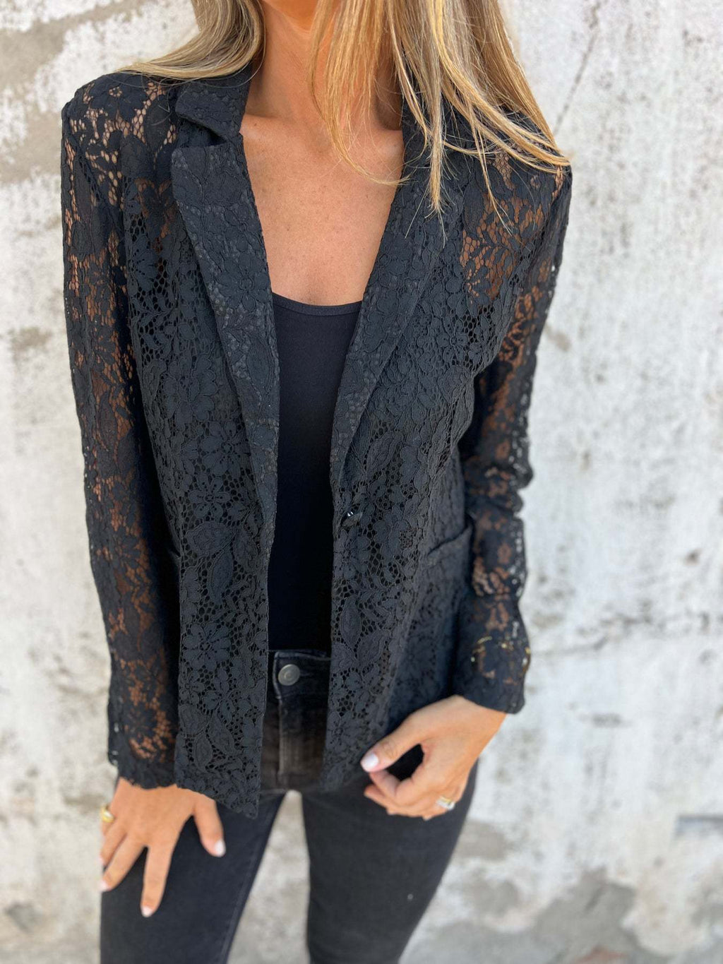 Women's Transparent Lace Blazer