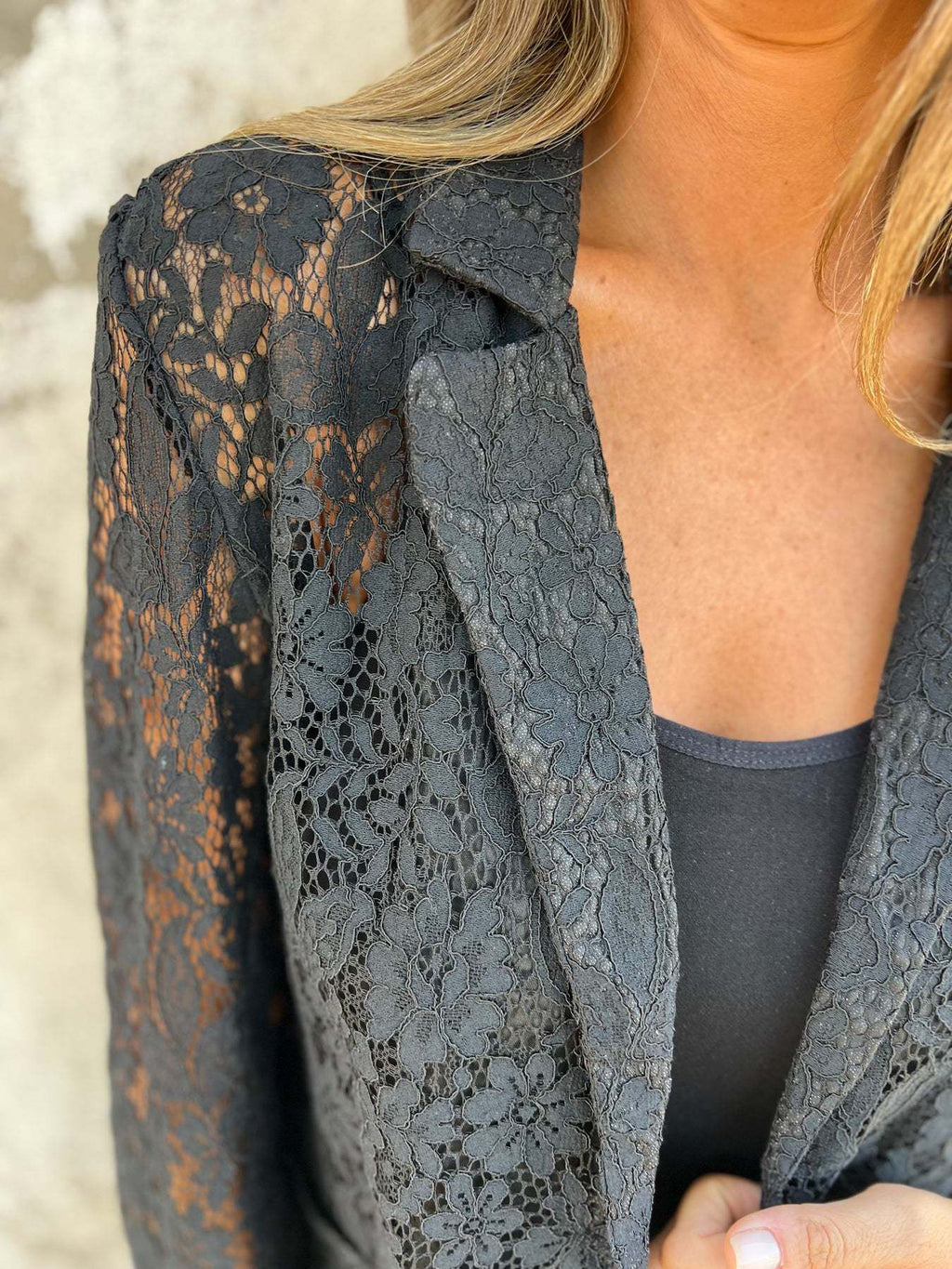 Women's Transparent Lace Blazer