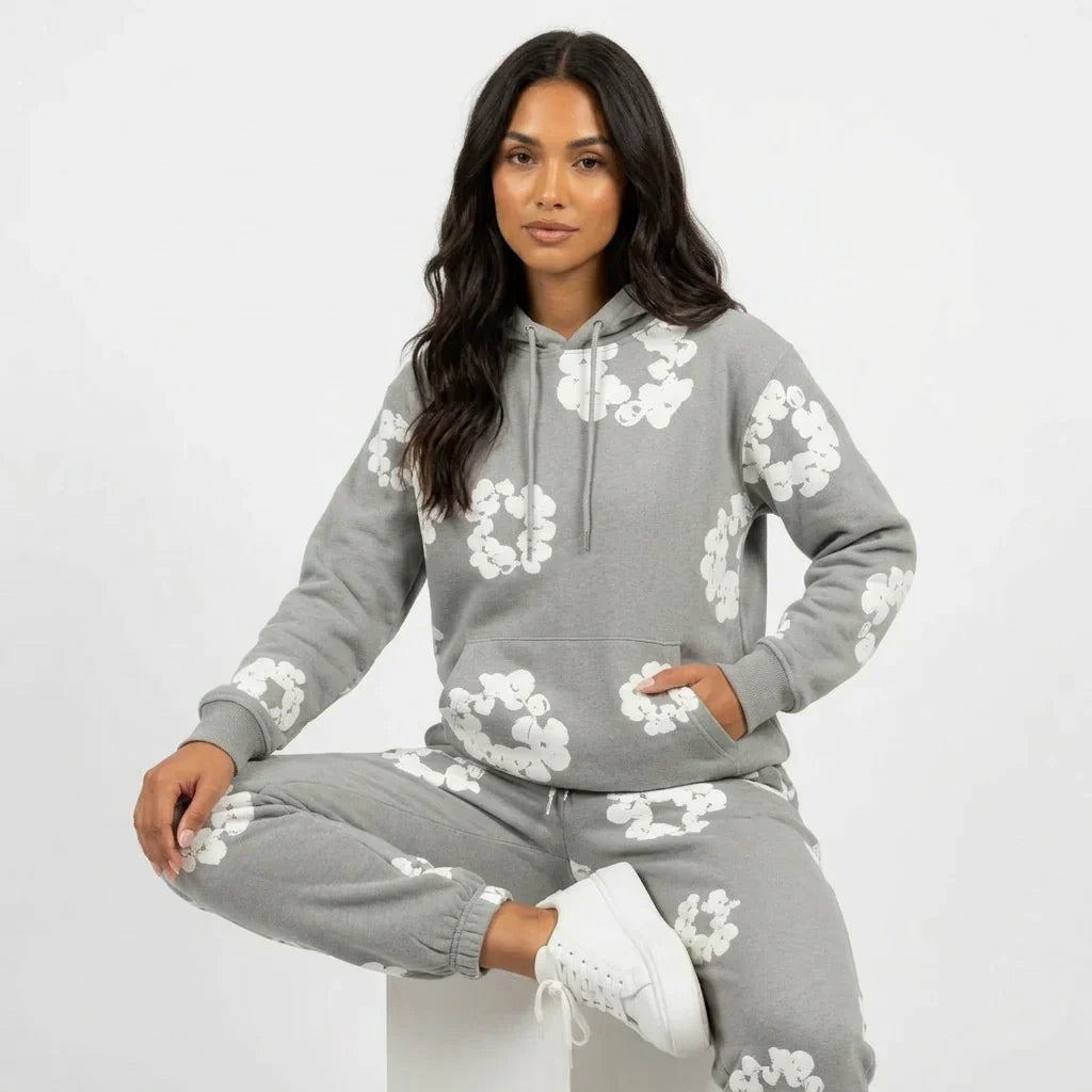 Floral Print Tracksuit Unisex – Hoodie & Jogger Comfortable Set
