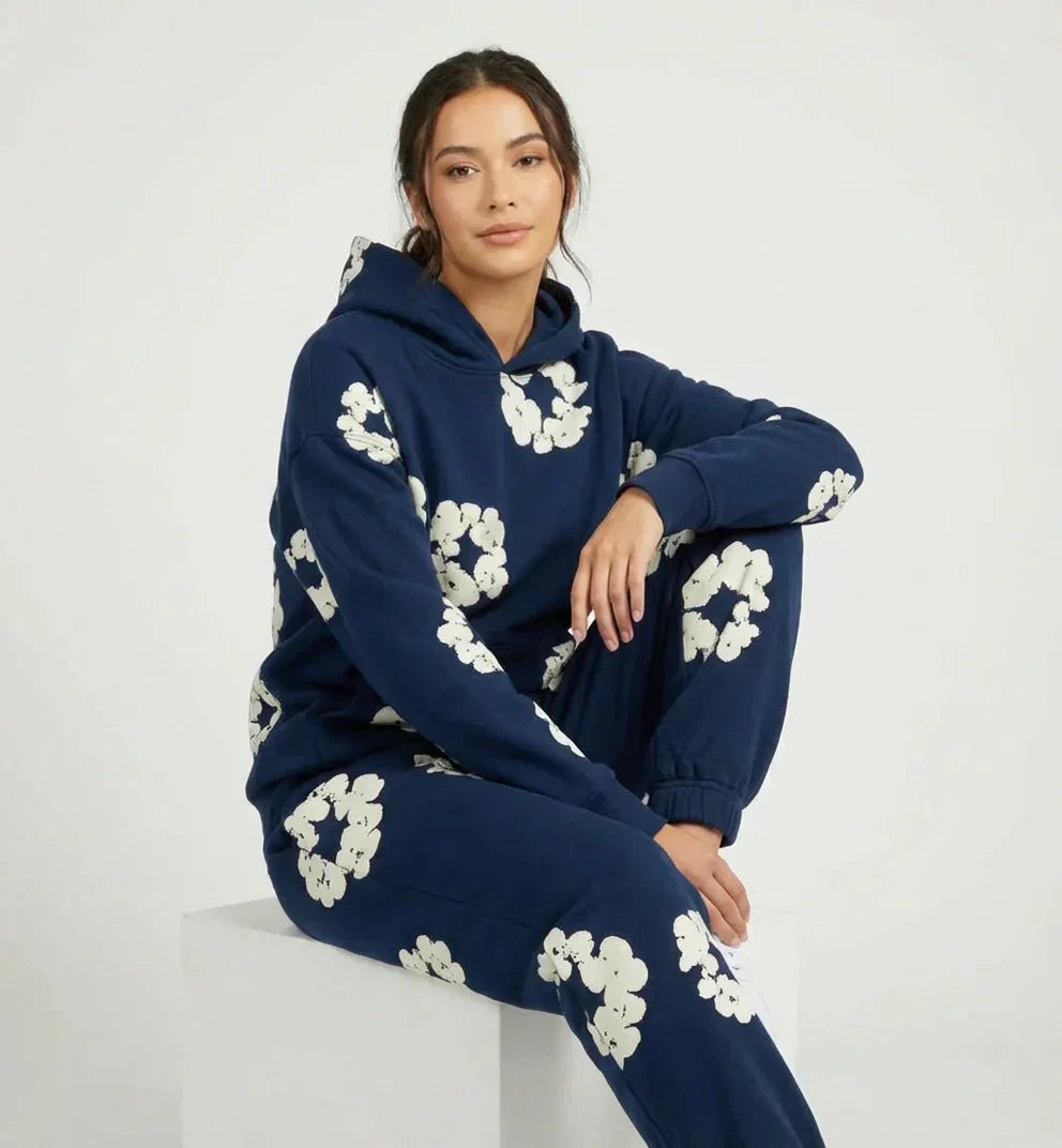 Floral Print Tracksuit Unisex – Hoodie & Jogger Comfortable Set