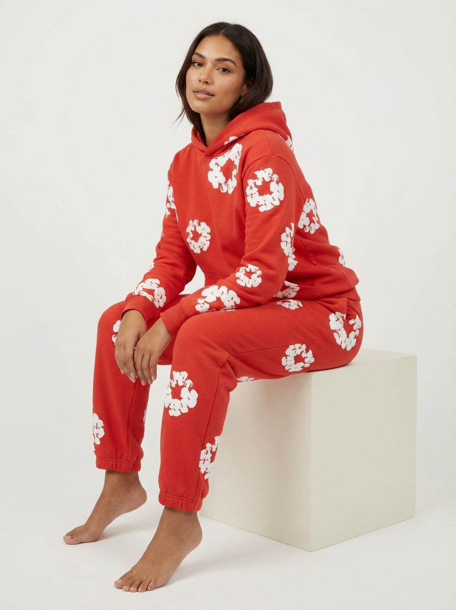 Floral Print Tracksuit Unisex – Hoodie & Jogger Comfortable Set
