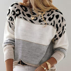 Women's Stylish Leopard-Print Sweater