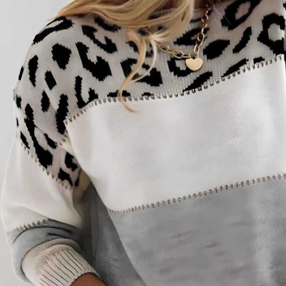 Women's Stylish Leopard-Print Sweater