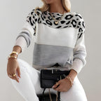 Women's Stylish Leopard-Print Sweater
