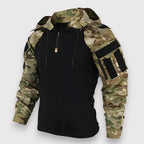 Men's Tactical Outdoor Hoodie | Fleece-Lined Zip-Up Activewear Sweater