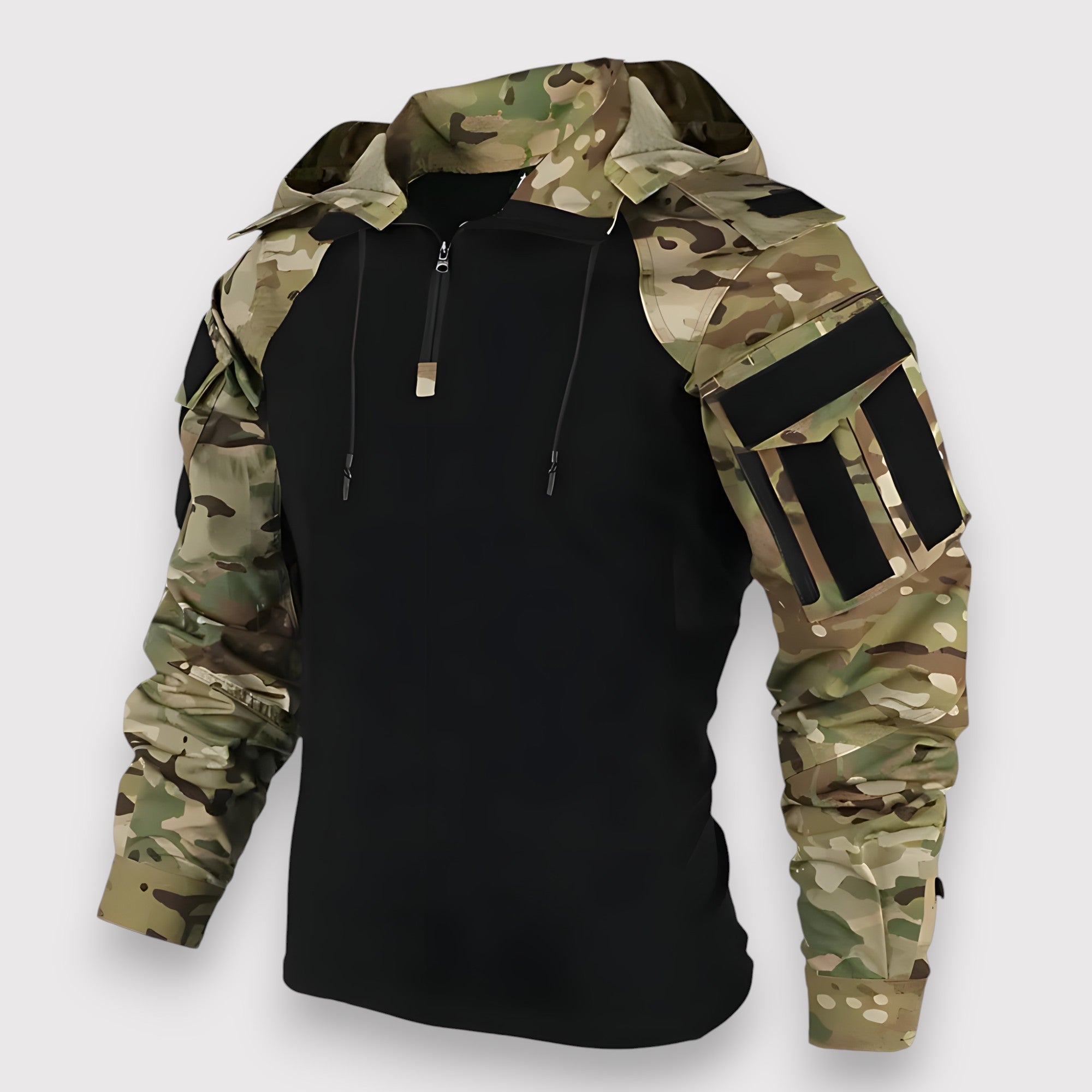 Men's Tactical Outdoor Hoodie | Fleece-Lined Zip-Up Activewear Sweater