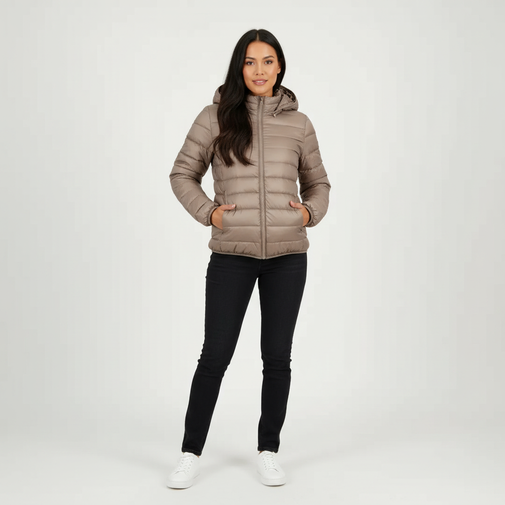 Women's Lightweight Puffer Jacket – Slim Fit Warm Winter Coat
