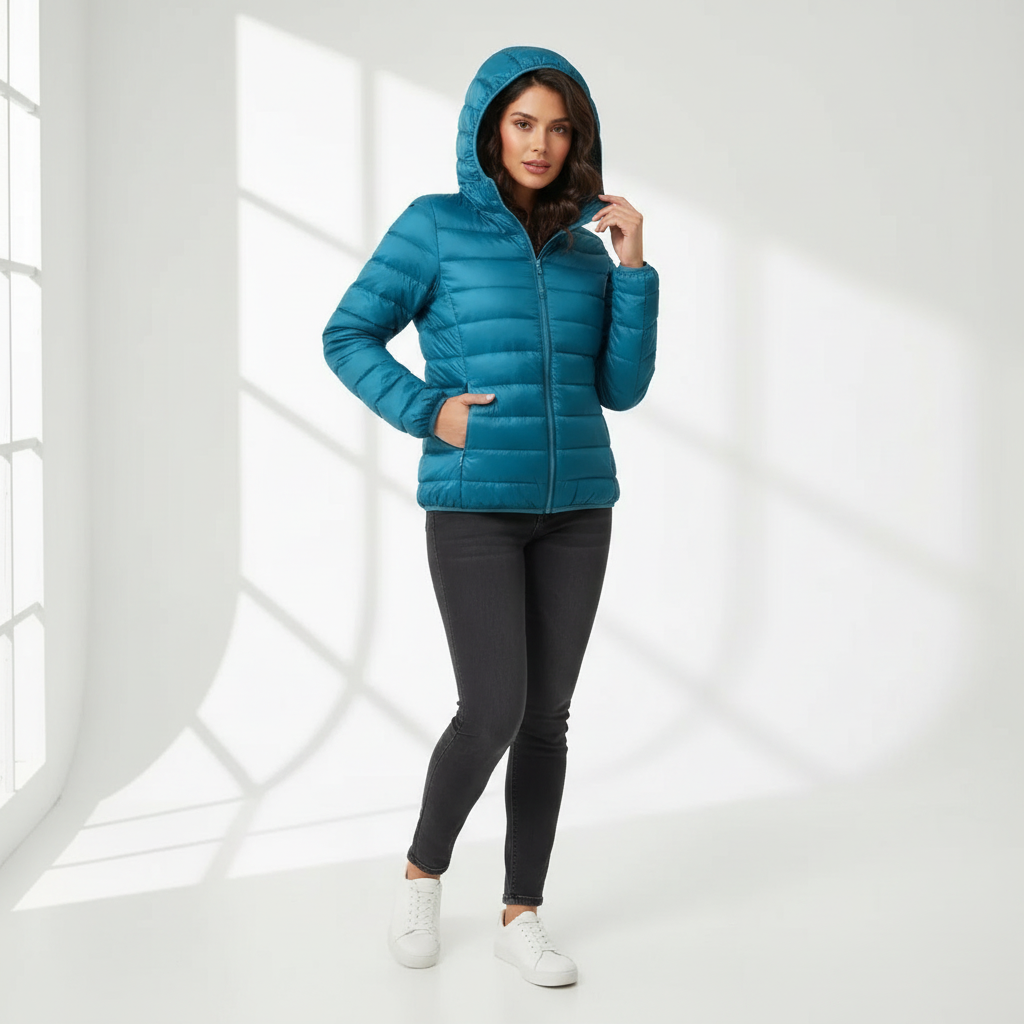 Women's Lightweight Puffer Jacket – Slim Fit Warm Winter Coat