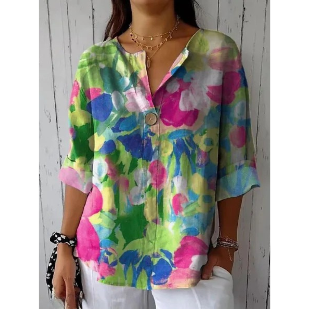 Women's Elegant Floral Print Blouse
