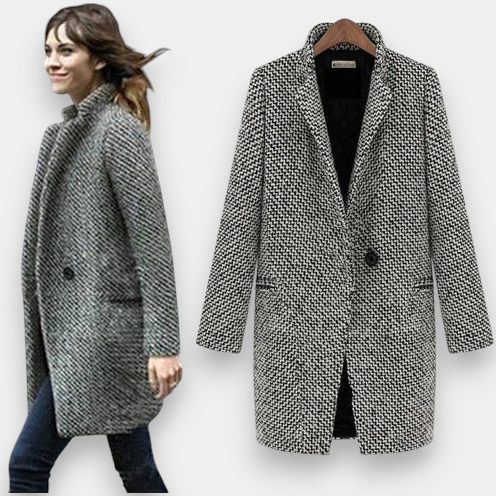 Women's Long Wool-Blend Coat