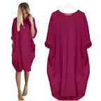 Women's Oversized Loose Casual Dress with Pockets | Relaxed Fit Everyday Midi Dress