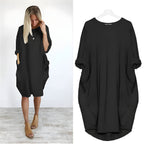 Women's Oversized Loose Casual Dress with Pockets | Relaxed Fit Everyday Midi Dress