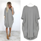 Women's Oversized Loose Casual Dress with Pockets | Relaxed Fit Everyday Midi Dress
