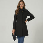 Elegant A-Line Women's Coat – Button Closure Long Coat Josephine