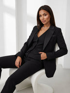 Women's Three Piece Suit Set – Blazer, Vest & Pants Elegant Outfit