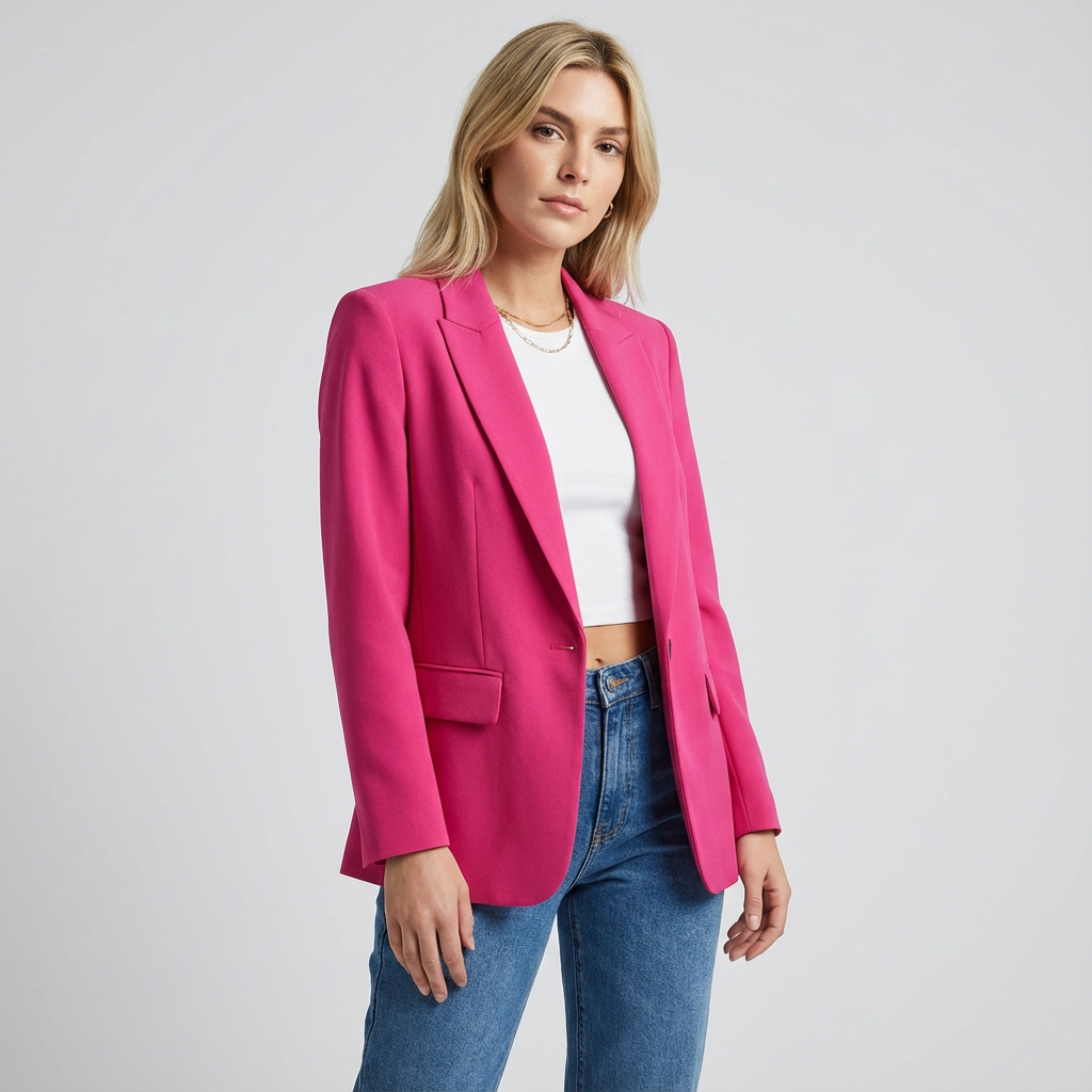 Women's Elegant Tailored Blazer – Timeless Fit Smart Casual Jacket