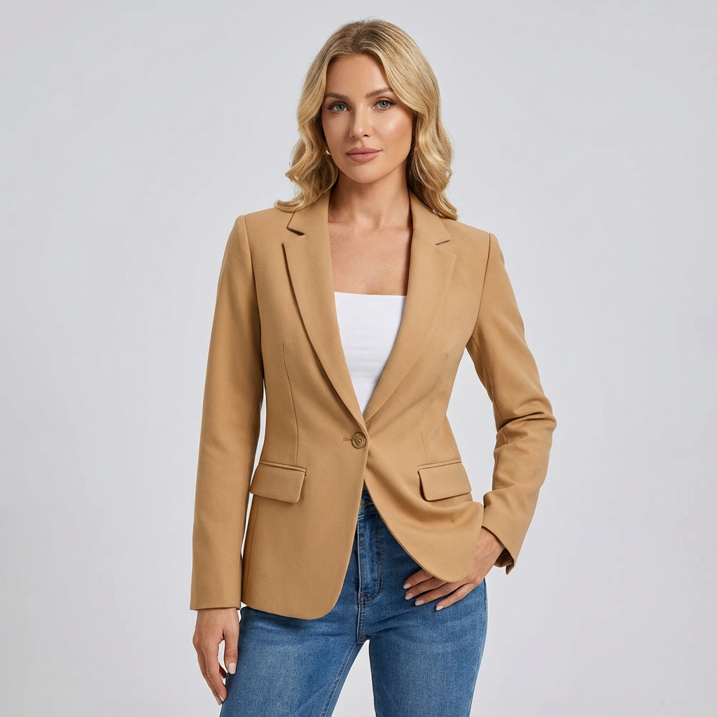 Women's Elegant Tailored Blazer – Timeless Fit Smart Casual Jacket