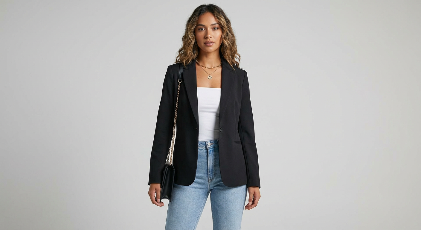 Women's Elegant Tailored Blazer – Timeless Fit Smart Casual Jacket