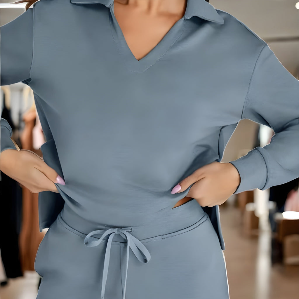 Women's 2-Piece Long Sleeve Matching Set | Coordinated Top & Pants Outfit