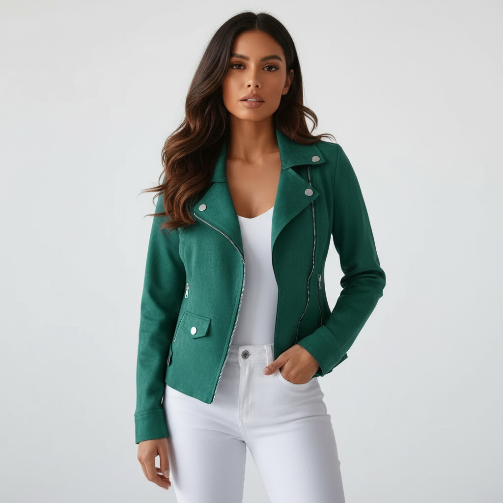 Women's Modern Blazer Jacket – Tailored Fit with Biker Details