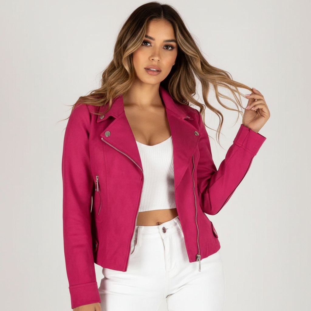 Women's Modern Blazer Jacket – Tailored Fit with Biker Details