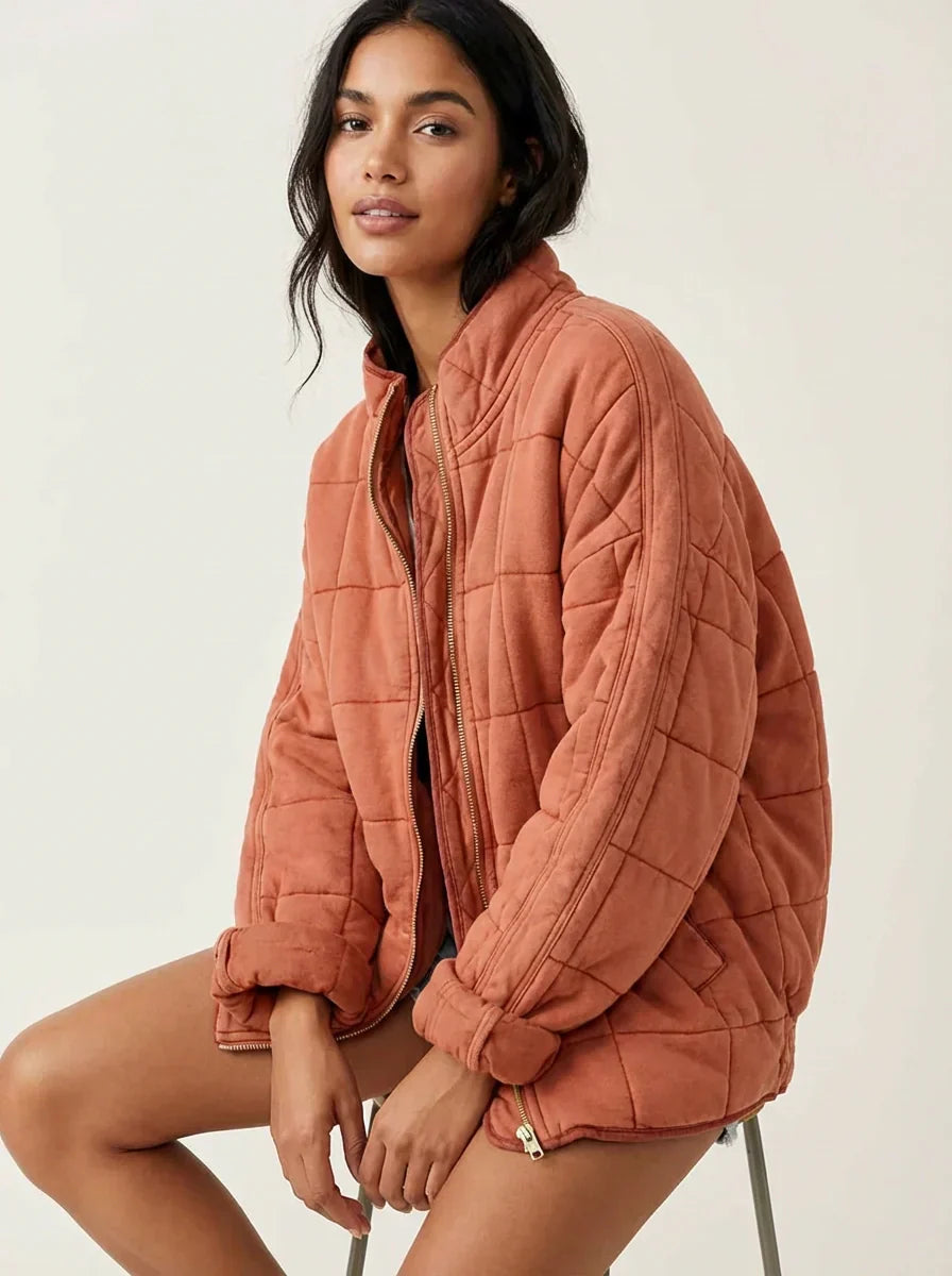 Women's Quilted Jacket – Comfortable Lightweight Padded Coat