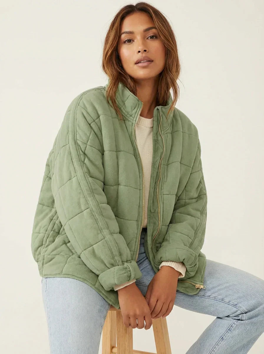 Women's Quilted Jacket – Comfortable Lightweight Padded Coat