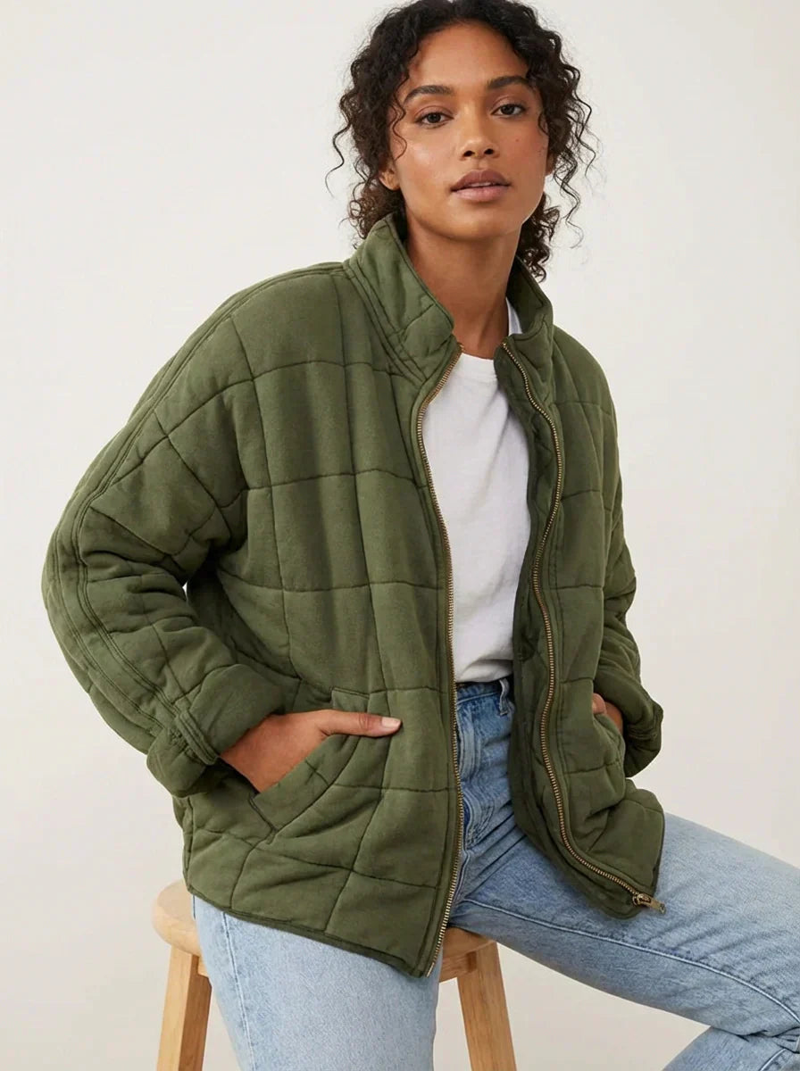 Women's Quilted Jacket – Comfortable Lightweight Padded Coat